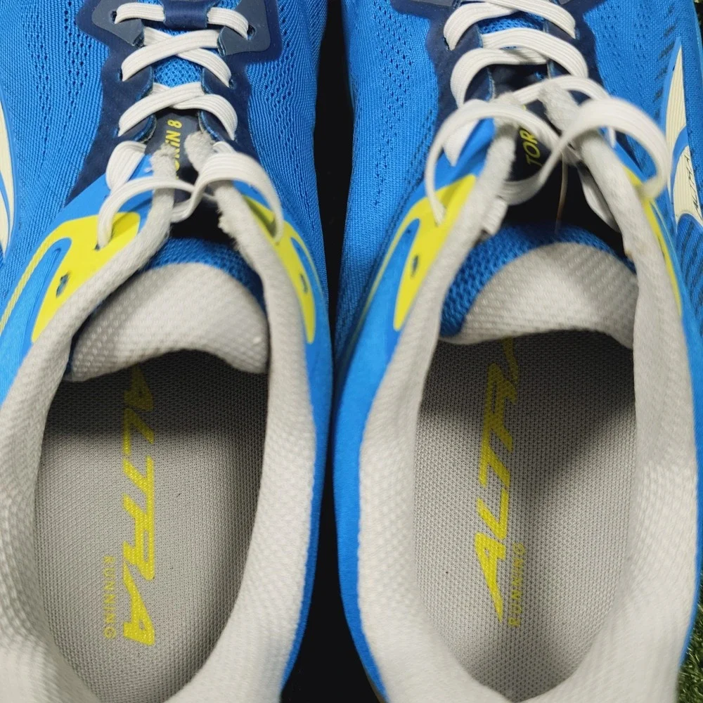 Altra Torin 8 Blue Yellow Athletic Road Running Sneakers Mens Size 8.5 Wide